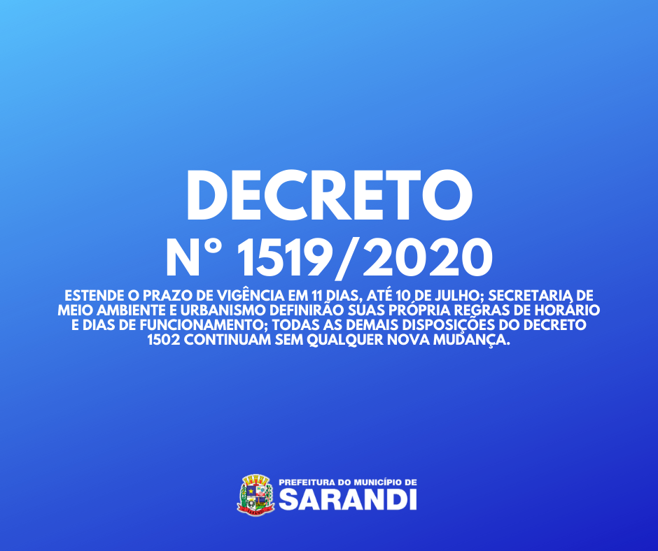 Novo Decreto mantém atividade econômica no município